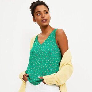 LOFT | Floral Double V Shell - NWT